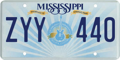 MS license plate ZYY440