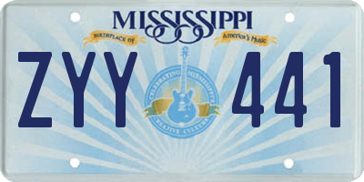 MS license plate ZYY441