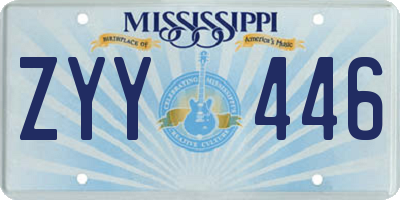 MS license plate ZYY446