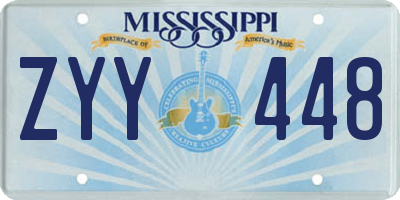 MS license plate ZYY448