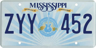 MS license plate ZYY452