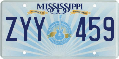 MS license plate ZYY459
