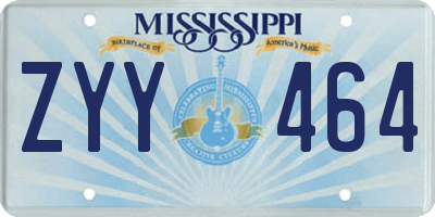 MS license plate ZYY464
