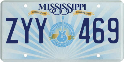 MS license plate ZYY469