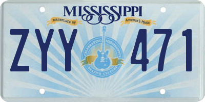 MS license plate ZYY471