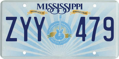 MS license plate ZYY479