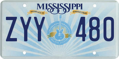 MS license plate ZYY480