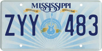 MS license plate ZYY483