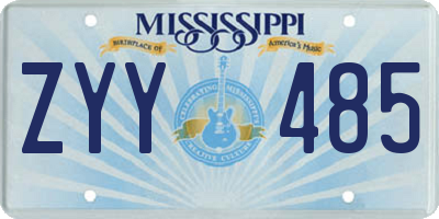 MS license plate ZYY485