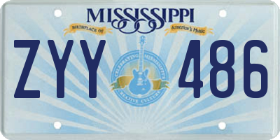 MS license plate ZYY486