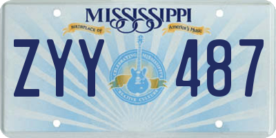 MS license plate ZYY487