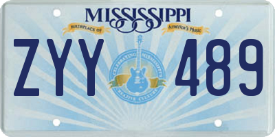 MS license plate ZYY489
