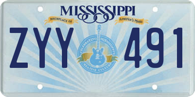 MS license plate ZYY491