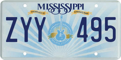 MS license plate ZYY495