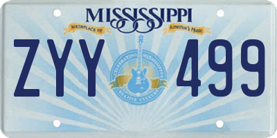 MS license plate ZYY499