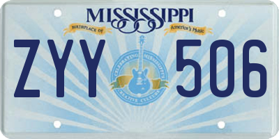 MS license plate ZYY506