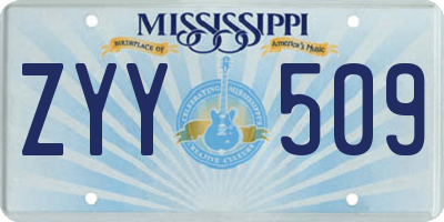 MS license plate ZYY509