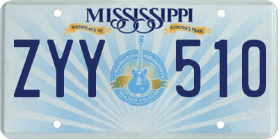 MS license plate ZYY510