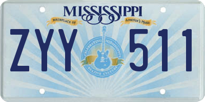 MS license plate ZYY511
