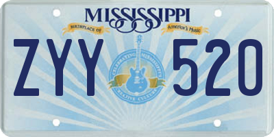 MS license plate ZYY520