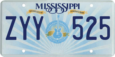 MS license plate ZYY525