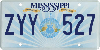 MS license plate ZYY527