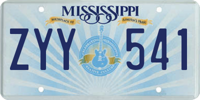 MS license plate ZYY541