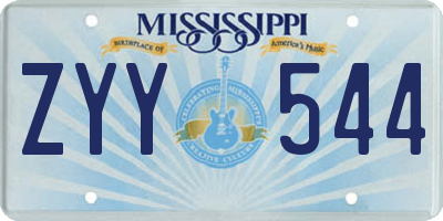 MS license plate ZYY544