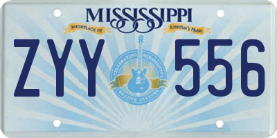 MS license plate ZYY556