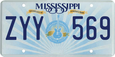MS license plate ZYY569