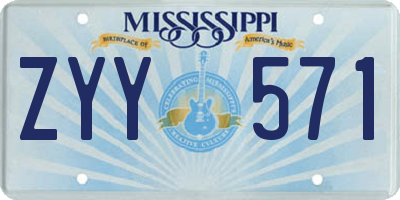 MS license plate ZYY571