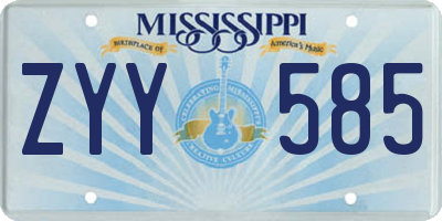 MS license plate ZYY585