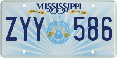 MS license plate ZYY586