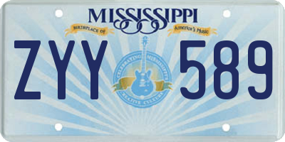 MS license plate ZYY589