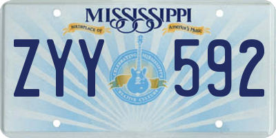 MS license plate ZYY592