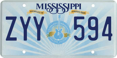 MS license plate ZYY594