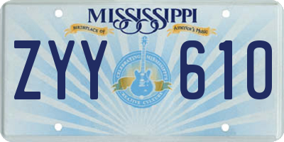 MS license plate ZYY610