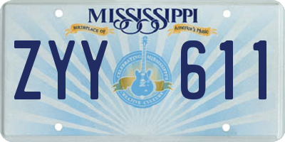 MS license plate ZYY611
