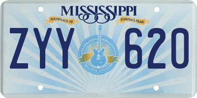 MS license plate ZYY620
