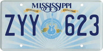 MS license plate ZYY623