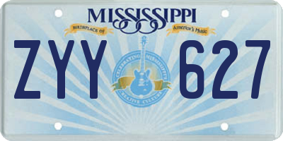 MS license plate ZYY627