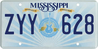 MS license plate ZYY628