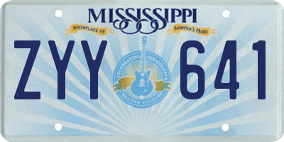 MS license plate ZYY641