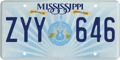 MS license plate ZYY646