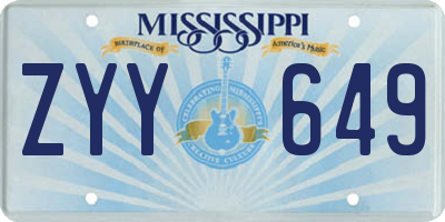 MS license plate ZYY649