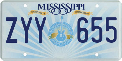 MS license plate ZYY655
