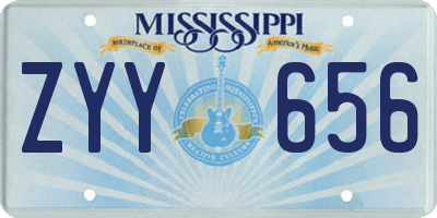 MS license plate ZYY656