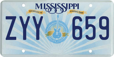 MS license plate ZYY659
