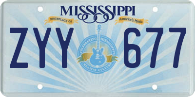 MS license plate ZYY677