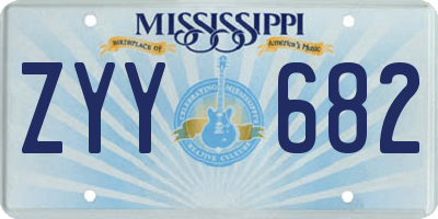 MS license plate ZYY682